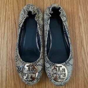 Tory Burch Snake Skin Ballet Flats Size 6